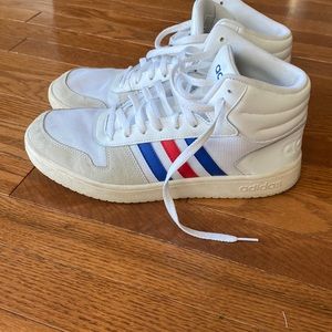 Adidas Hoops 2.0 Mid White Royal Scarlet - Size 11
